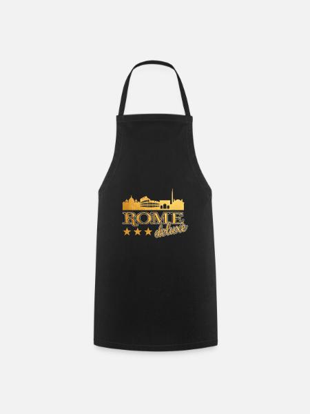 Rome Rome Italie Ville Skyline Accueil Amour - Tablier de cuisine - noir