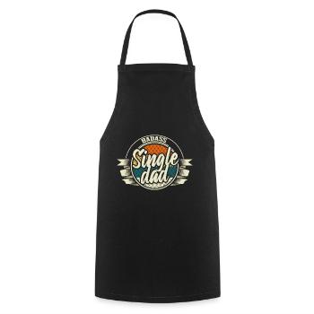 Single Father Parents Gift - Cooking Apron - black - Front - AI Model Male 185 dark (185cm)