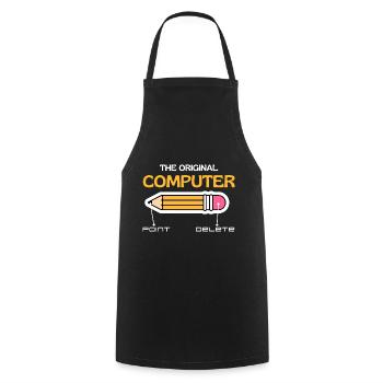 Der ursprüngliche Computer, Retro-Computerliebhaber - Kochschürze - Schwarz - Vorne - AI Model Male 185 dark (185cm)