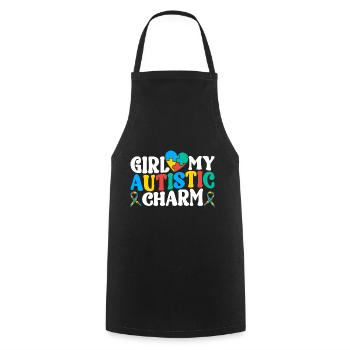 Funny Autism Neurodiversity Autistic - Cooking Apron - black - Front - AI Model Male 185 dark (185cm)