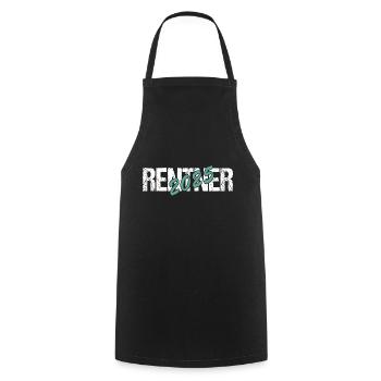 Rentner 2025, Ruhestand, Rente - Kochschürze - Schwarz - Vorne - AI Model Male 185 dark (185cm)