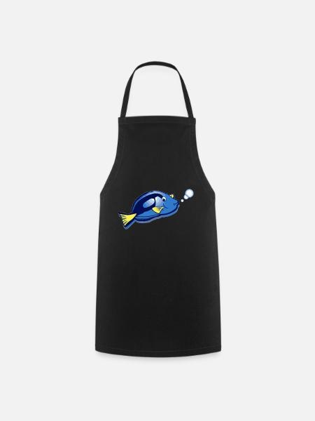 Fisch mit Blasen - Kochschürze - Schwarz