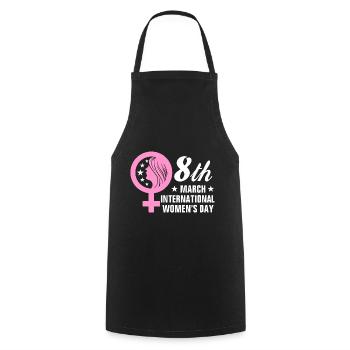 Women's Power March 8 Women's Day Rights Equality - Cooking Apron - black - Front - AI Model Male 185 dark (185cm)