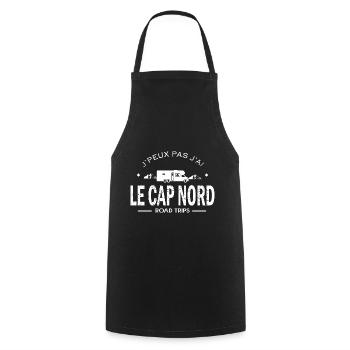 j'peux pas j'ai cap nord cadeau humour camping car - Tablier de cuisine - noir - Devant - AI Model Male 185 dark (185cm)