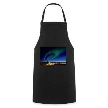 Aurora City Amazing Northern Lights Aurora City A - Cooking Apron - black - Front - AI Model Male 185 dark (185cm)