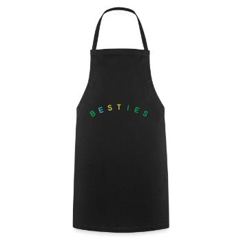 best friends besties - Cooking Apron - black - Front - AI Model Male 185 dark (185cm)