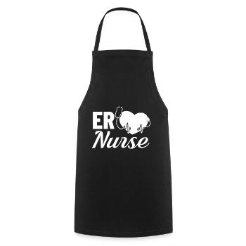 Emergency Department Emergency Nurse First Aid - Cooking Apron - black - Front - AI Model Male 185 dark (185cm)