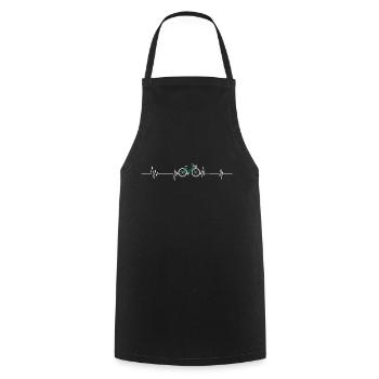Bicycle heartbeat - Cooking Apron - black - Front - AI Model Male 185 dark (185cm)