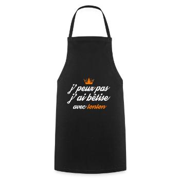 j peux pas j ai bêtise avec tonton - Tablier de cuisine - noir - Devant - AI Model Male 185 dark (185cm)