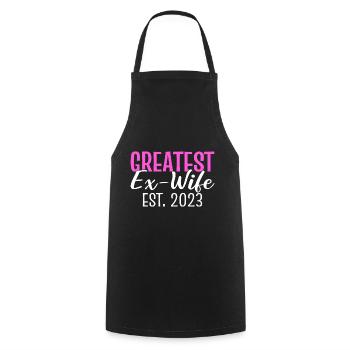 Greatest Ex-Wife Est 2023 Happily Divorced - Cooking Apron - black - Front - AI Model Male 185 dark (185cm)