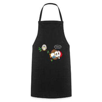 Weihnachten Eule Weihnachtsgeschenk Geschenk - Kochschürze - Schwarz - Vorne - AI Model Male 185 dark (185cm)