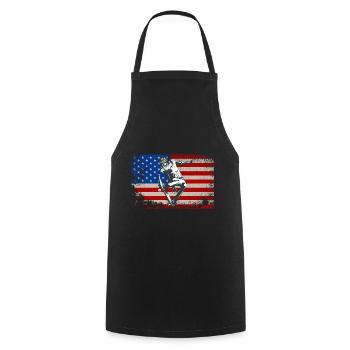USA drapeau patineur cadeau amérique skateboard - Tablier de cuisine - noir - Devant - AI Model Male 185 dark (185cm)