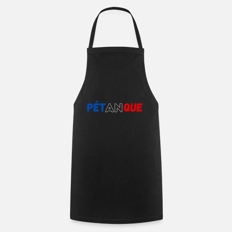 Pétanque rouge bleu et blanc - Tablier de cuisine - noir
