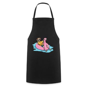 Strand Pool Flamingo Cocktail Baden - Kochschürze - Schwarz - Vorne - AI Model Male 185 dark (185cm)