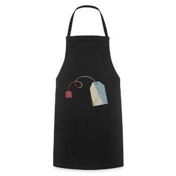Sachets de thé Retro Style Vintage - Tablier de cuisine - noir - Devant - AI Model Male 185 dark (185cm)