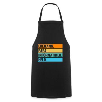 Papa Vater Informatik Programmierer Informatiker - Kochschürze - Schwarz - Vorne - AI Model Male 185 dark (185cm)