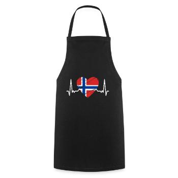 Drapeau Norvège Scandinavie Drapeau norvégien ECG - Tablier de cuisine - noir - Devant - AI Model Male 185 dark (185cm)