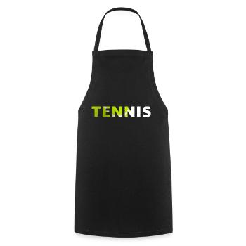 Tennis-originelle Geschenkidee - Kochschürze - Schwarz - Vorne - AI Model Male 185 dark (185cm)