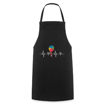 Balloon Autistic Autism thing puzzle piece Pulse - Cooking Apron - black - Front - AI Model Male 185 dark (185cm)