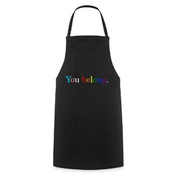 You Belong LGBTQ - Kochschürze - Schwarz - Vorne - AI Model Male 185 dark (185cm)