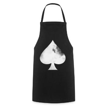 Kartenspiel - das Pik - Kochschürze - Schwarz - Vorne - AI Model Male 185 dark (185cm)