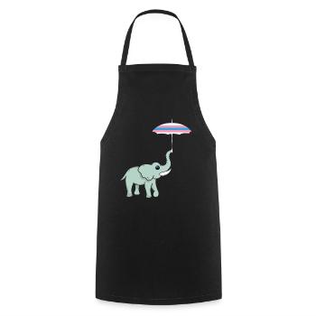 Elephant Gift For Proboscis Africa Wilderness Zoo - Cooking Apron - black - Front - AI Model Male 185 dark (185cm)