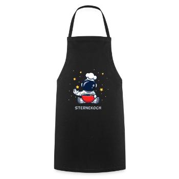 SterneKoch (Sternchen-Suppe-Edition) - Kochschürze - Schwarz - Vorne - AI Model Male 185 dark (185cm)