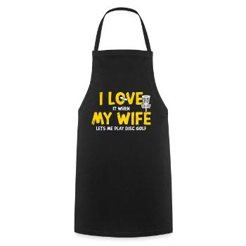 Disc Golf - Cooking Apron - black - Front - AI Model Male 185 dark (185cm)