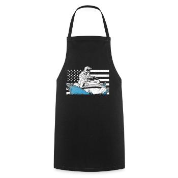 Jetski Jetski Skifahren - Kochschürze - Schwarz - Vorne - AI Model Male 185 dark (185cm)