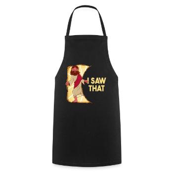 Jesus Meme I saw that sarcasm - Cooking Apron - black - Front - AI Model Male 185 dark (185cm)