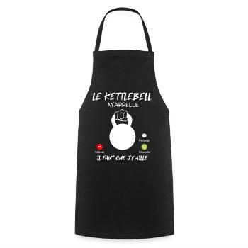 Le Kettlebell M'Appelle Cadeau Sport Entrainement - Tablier de cuisine - noir - Devant - AI Model Male 185 dark (185cm)