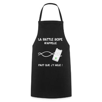 Cadeau humour corde citation sport homme femme - Tablier de cuisine - noir - Devant - AI Model Male 185 dark (185cm)