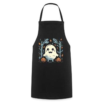 Cute Halloween pumpkins and ghosts - Cooking Apron - black - Front - AI Model Male 185 dark (185cm)