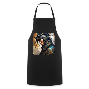 Fier samouraï avec tatouage Japon Asie Ninja Kendo - Tablier de cuisine - noir - Devant - AI Model Male 185 dark (185cm)