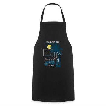 Paradis d’été Surf - Tablier de cuisine - noir - Devant - AI Model Male 185 dark (185cm)