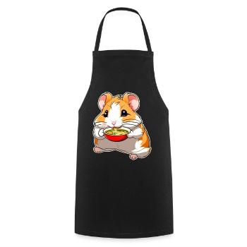Niedlicher Hamster mit Ramen Suppe - Kochschürze - Schwarz - Vorne - AI Model Male 185 dark (185cm)