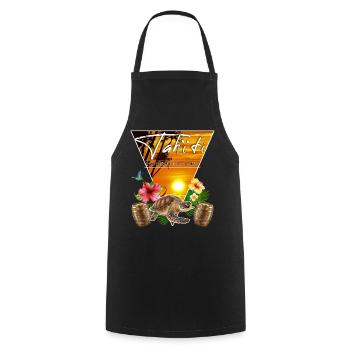 Tahiti Polynésie Française Colibri - Tablier de cuisine - noir - Devant - AI Model Male 185 dark (185cm)