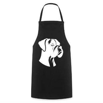 Dog Bird Boxer Silhouette Minimalist - Cooking Apron - black - Front - AI Model Male 185 dark (185cm)
