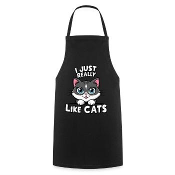 Chat Chats Amoureux Chat Propriétaire Chaton - Tablier de cuisine - noir - Devant - AI Model Male 185 dark (185cm)