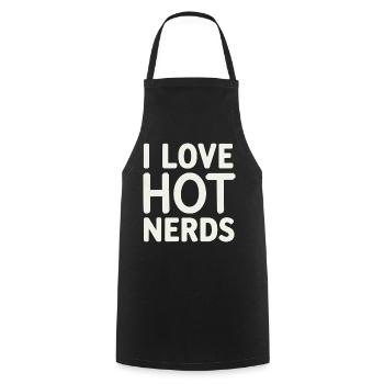 I Love Hot Nerds 16 - Kochschürze - Schwarz - Vorne - AI Model Male 185 dark (185cm)
