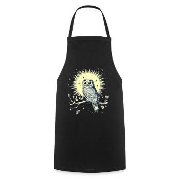 Owl Eagle Owl Bird Night Bird Animal Night Moon Nature - Cooking Apron - black - Front - AI Model Male 185 dark (185cm)