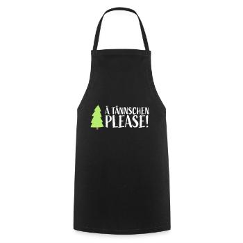 Xmas Denglish - Ä TÄNNSCHEN PLEASE! - Cooking Apron - black - Front - AI Model Male 185 dark (185cm)
