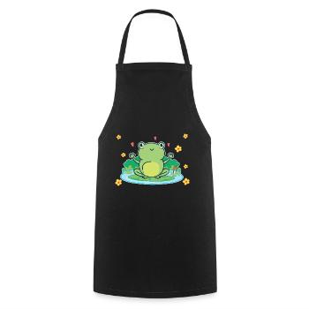 frog - Cooking Apron - black - Front - AI Model Male 185 dark (185cm)