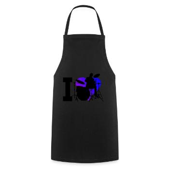 Percussions de batteur féminin - Tablier de cuisine - noir - Devant - AI Model Male 185 dark (185cm)