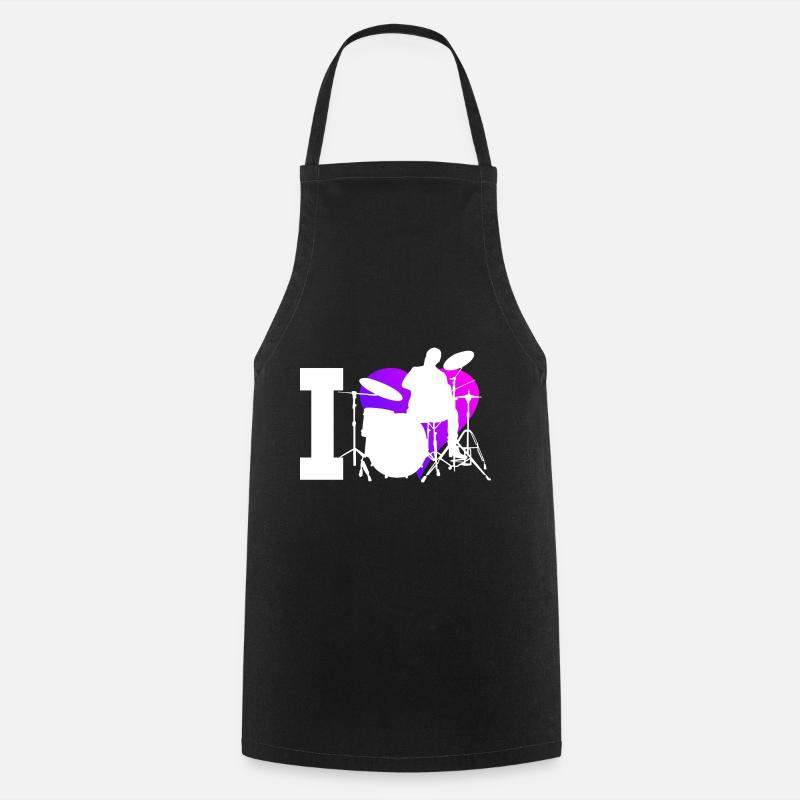Femmes Batteur Batterie Batterie Percussions - Tablier de cuisine - noir