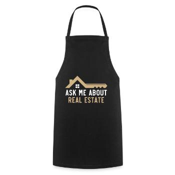 Ask me about real estate agent real estate management - Cooking Apron - black - Front - AI Model Male 185 dark (185cm)