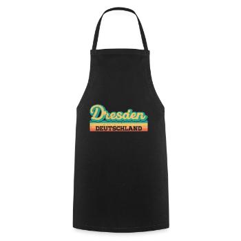Dresde Allemagne RDA GDR Drapeau rétro - Tablier de cuisine - noir - Devant - AI Model Male 185 dark (185cm)