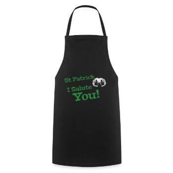 St Patrick green design - Cooking Apron - black - Front - AI Model Male 185 dark (185cm)