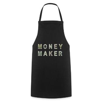 Money Maker Dollar Bill Texture Motivation - Cooking Apron - black - Front - AI Model Male 185 dark (185cm)