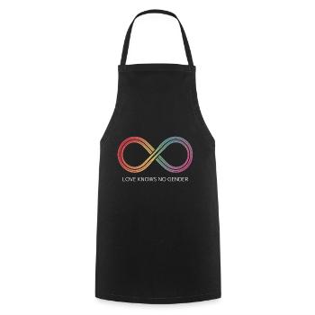 LGBTQ+ Pride Design - Love Knows No Gender - Kochschürze - Schwarz - Vorne - AI Model Male 185 dark (185cm)